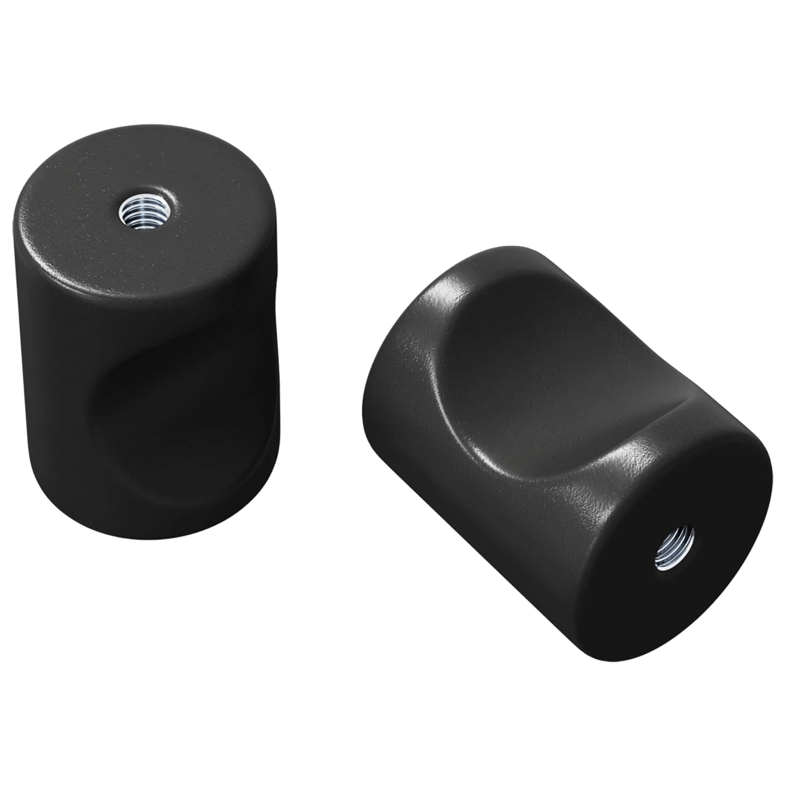 Knob de armário 2 unid. preto 18 x 23 mm ferro