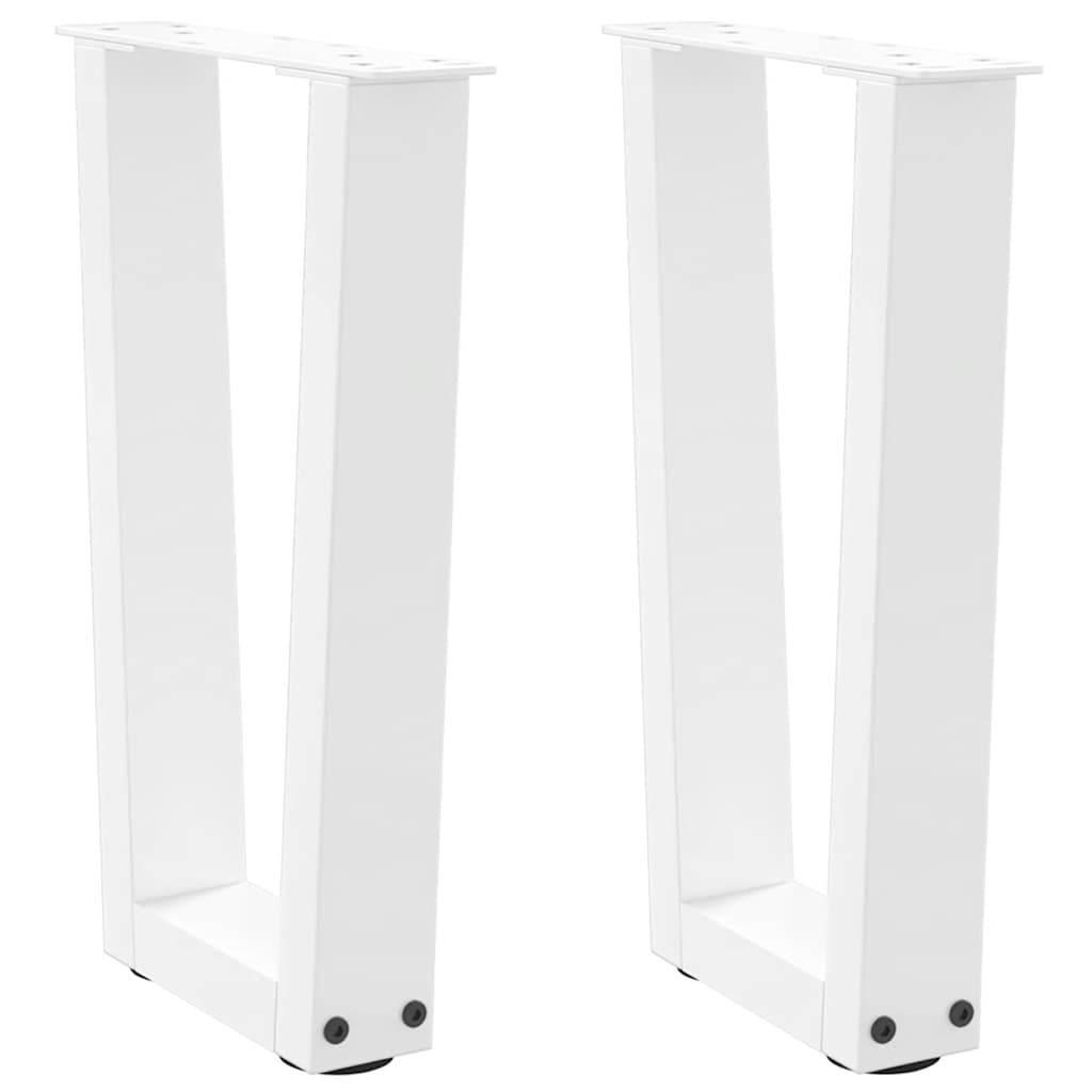 Pés para mesa de centro em v 2 peças branco 38x(42-43,3) cm aço