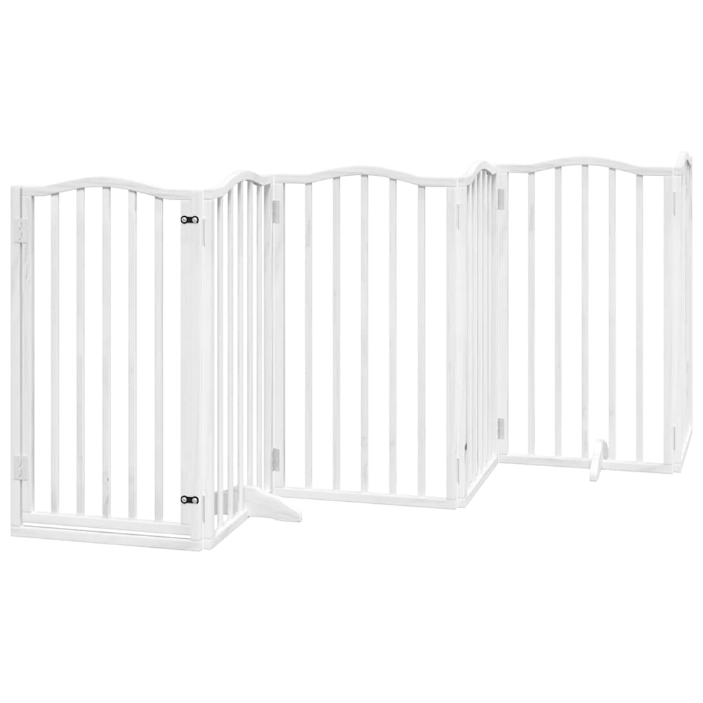 Portão p/ cães com porta dobrável 12 painéis 600cm álamo branco