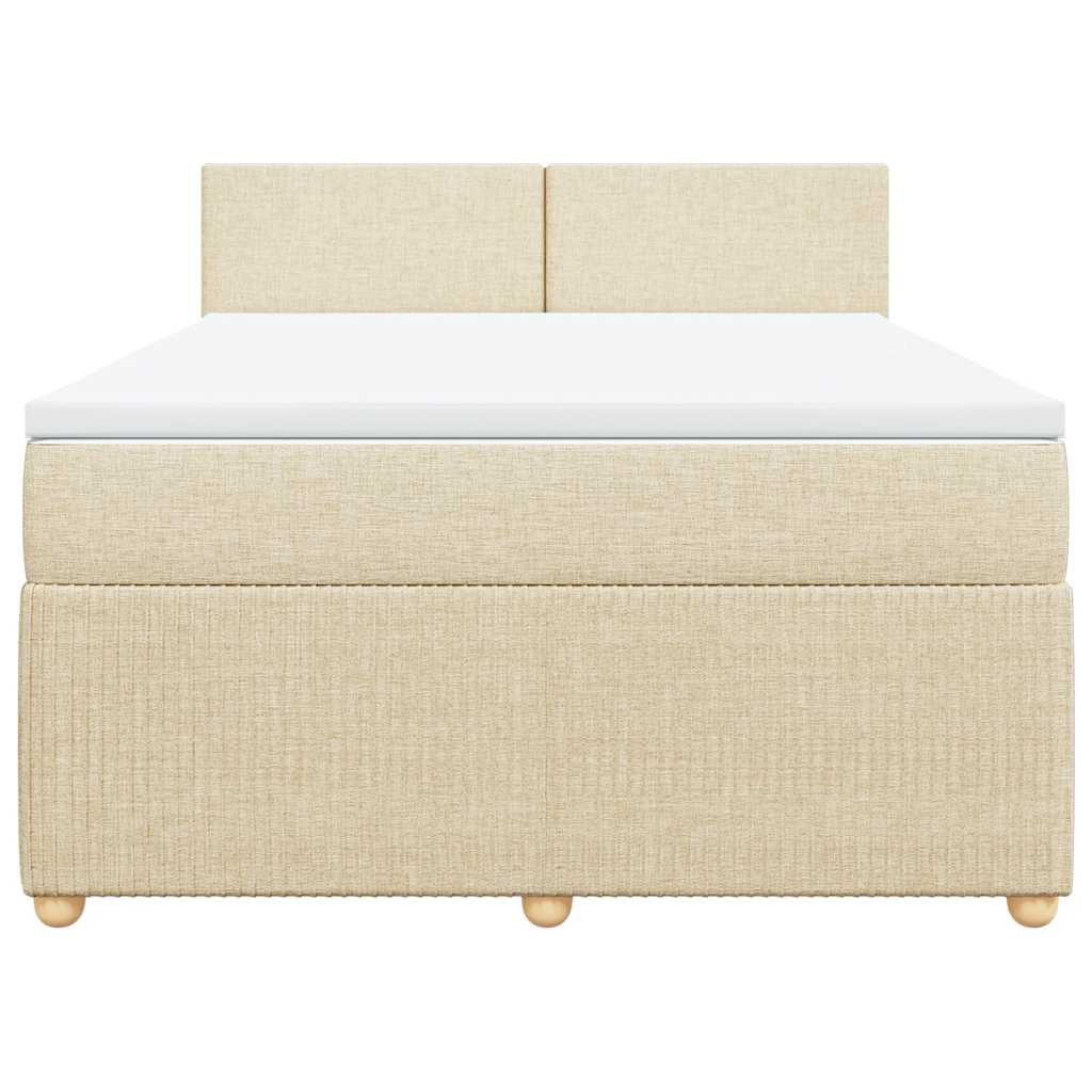 Cama com molas/colchão 140x200 cm tecido cor creme