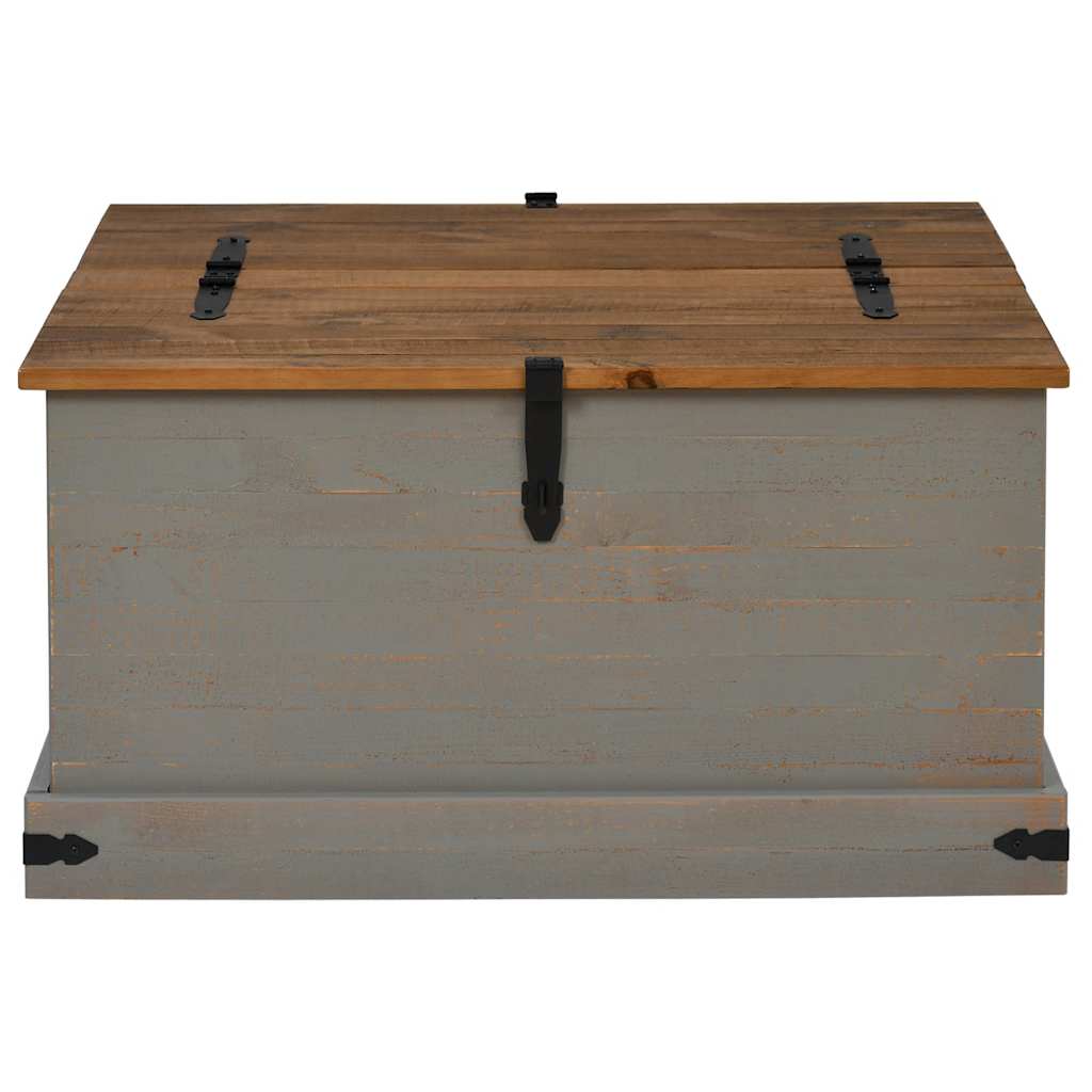 Caixa de arrumação halden 91x91x47 cm pinho maciço cinzento