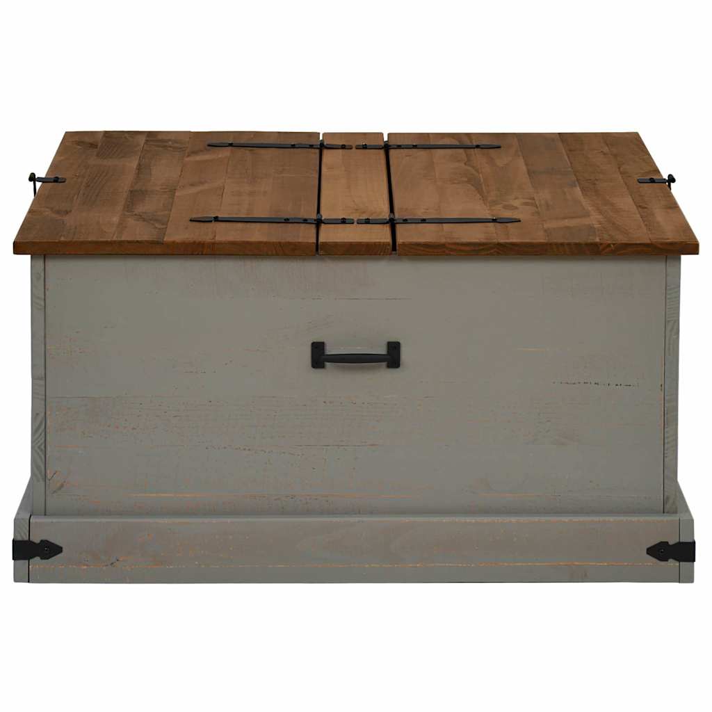 Caixa de arrumação halden 91x91x47 cm pinho maciço cinzento