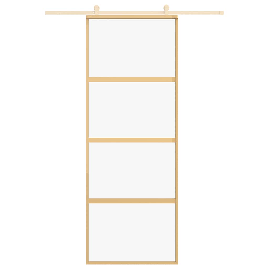 Porta deslizante 76x205 cm vidro esg/alumínio dourado