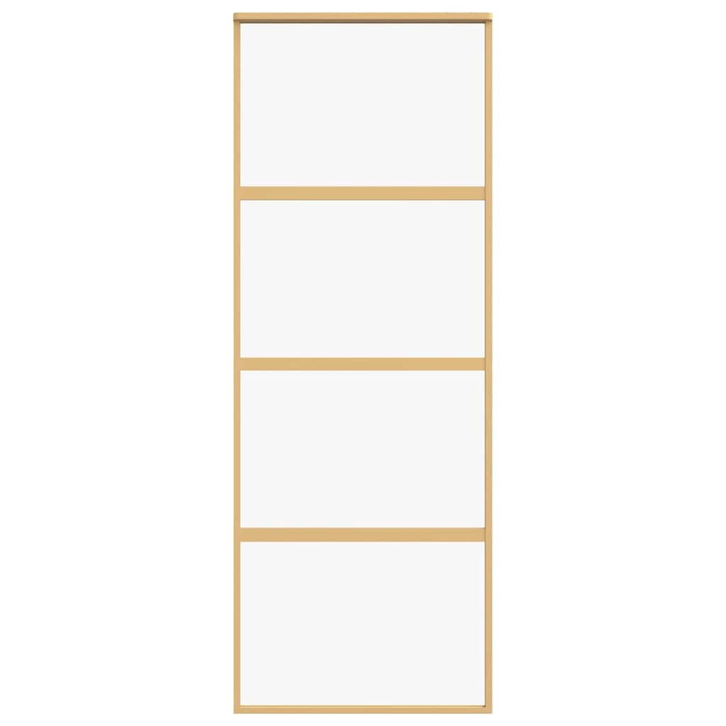 Porta deslizante 76x205 cm vidro esg/alumínio dourado