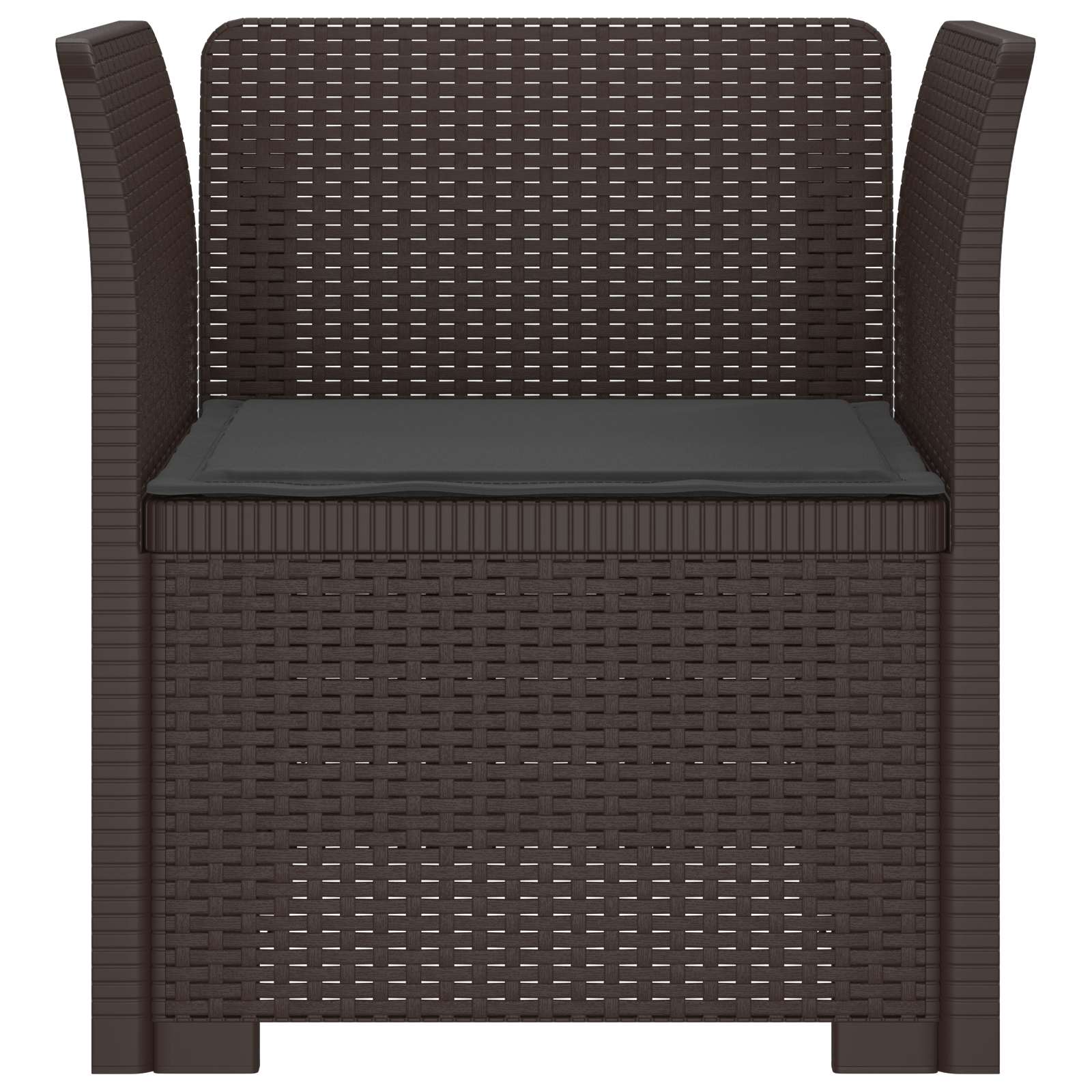 Poltrona 1 lugar com almofada look rattan PP castanho