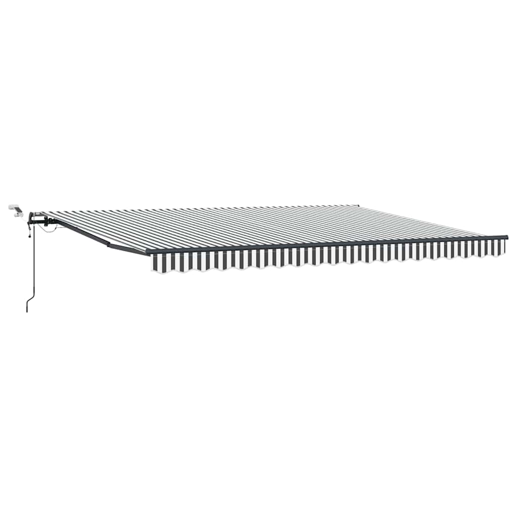 Toldo retrátil automático com leds 450x300 cm antracite/branco