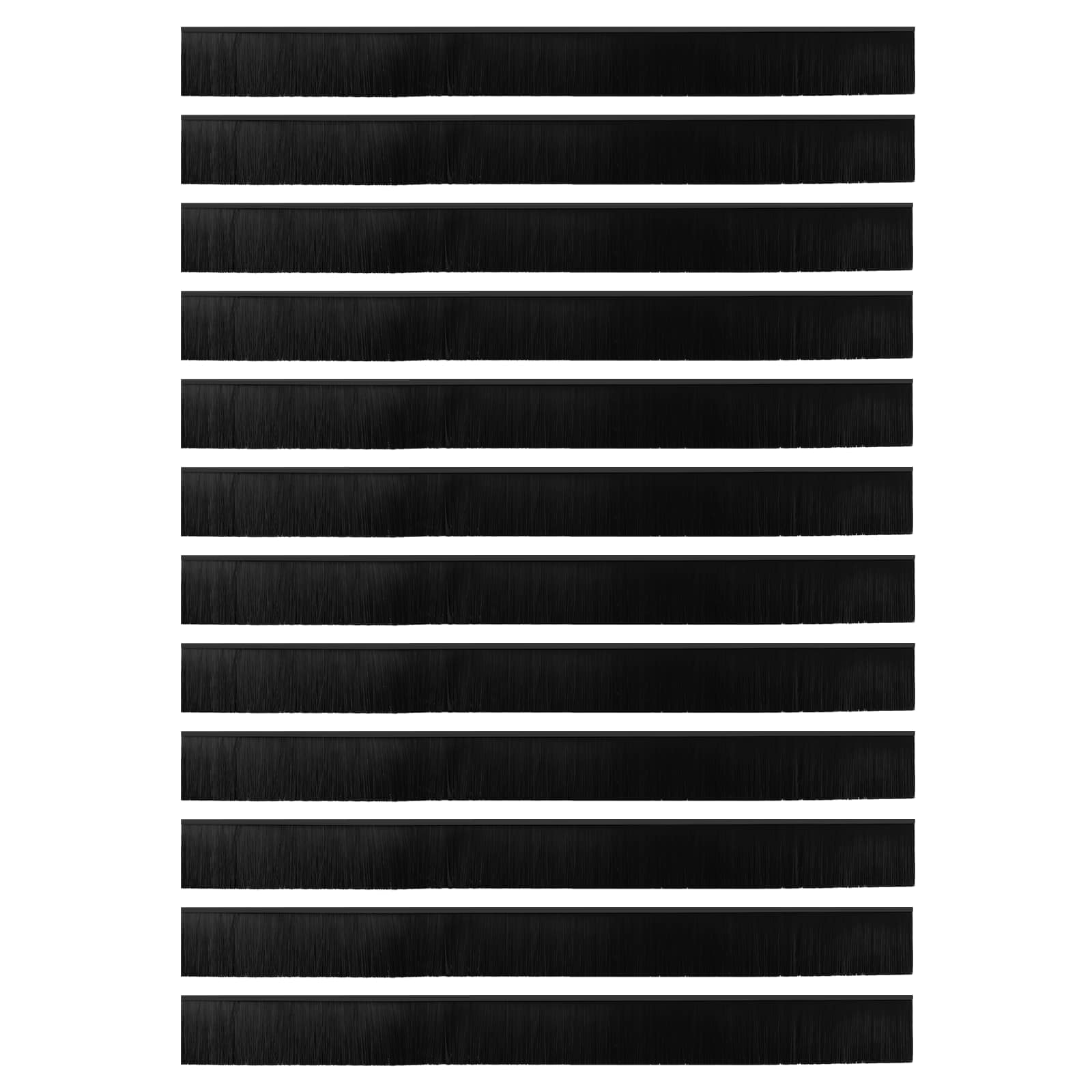 Selos de escovas para porta auto-adesivos 12 unid. preto 100 cm
