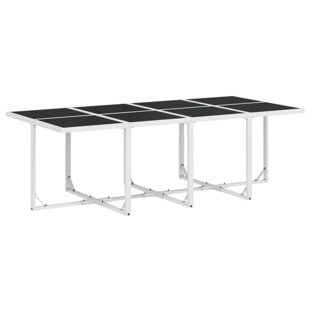 13 Pcs conj. de jantar p/ jardim c/ almofadões textilene branco