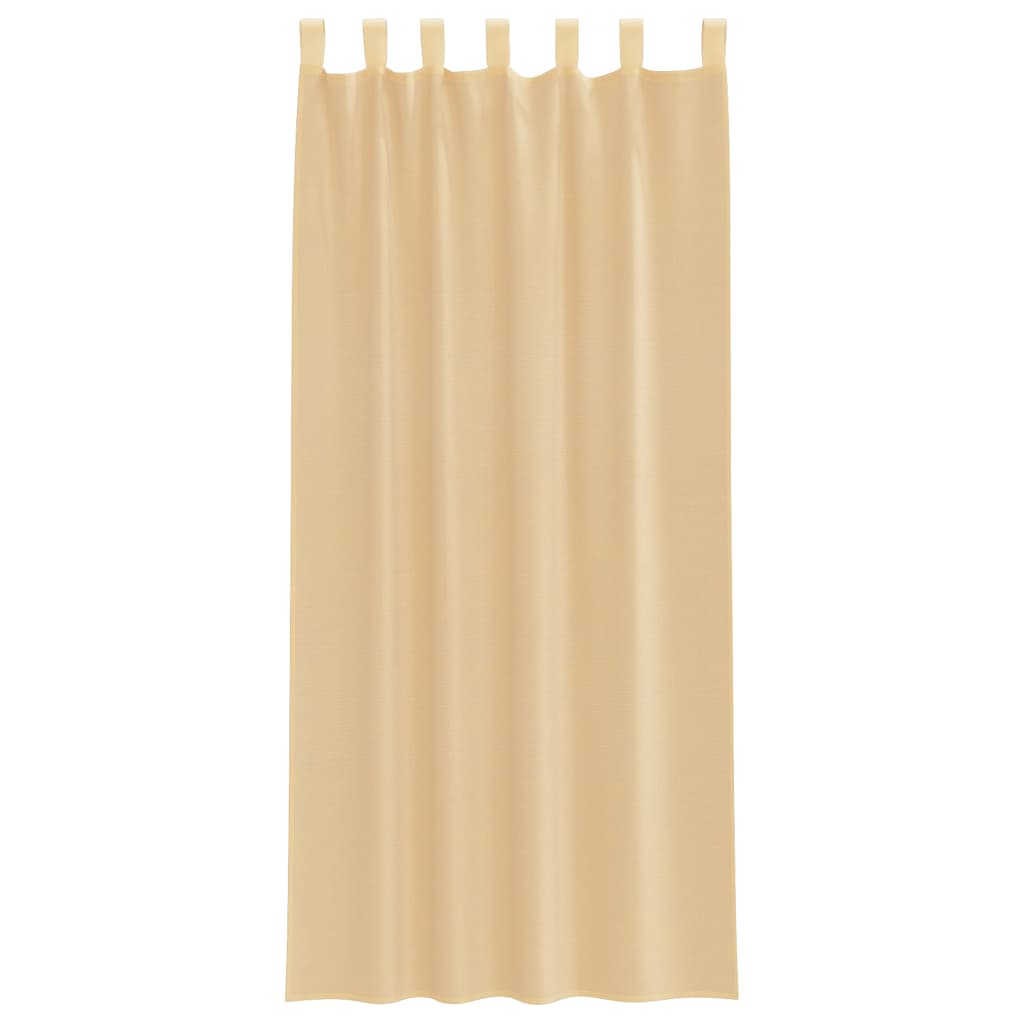 Cortinas de voile com bolsos para varão 2 pcs areia