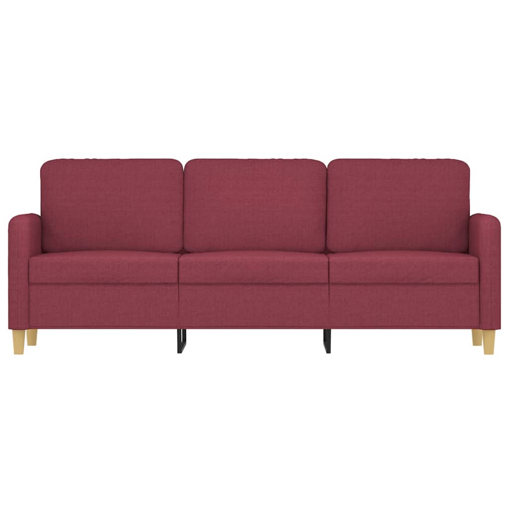 Sofá de 3 lugares tecido 180 cm vermelho tinto