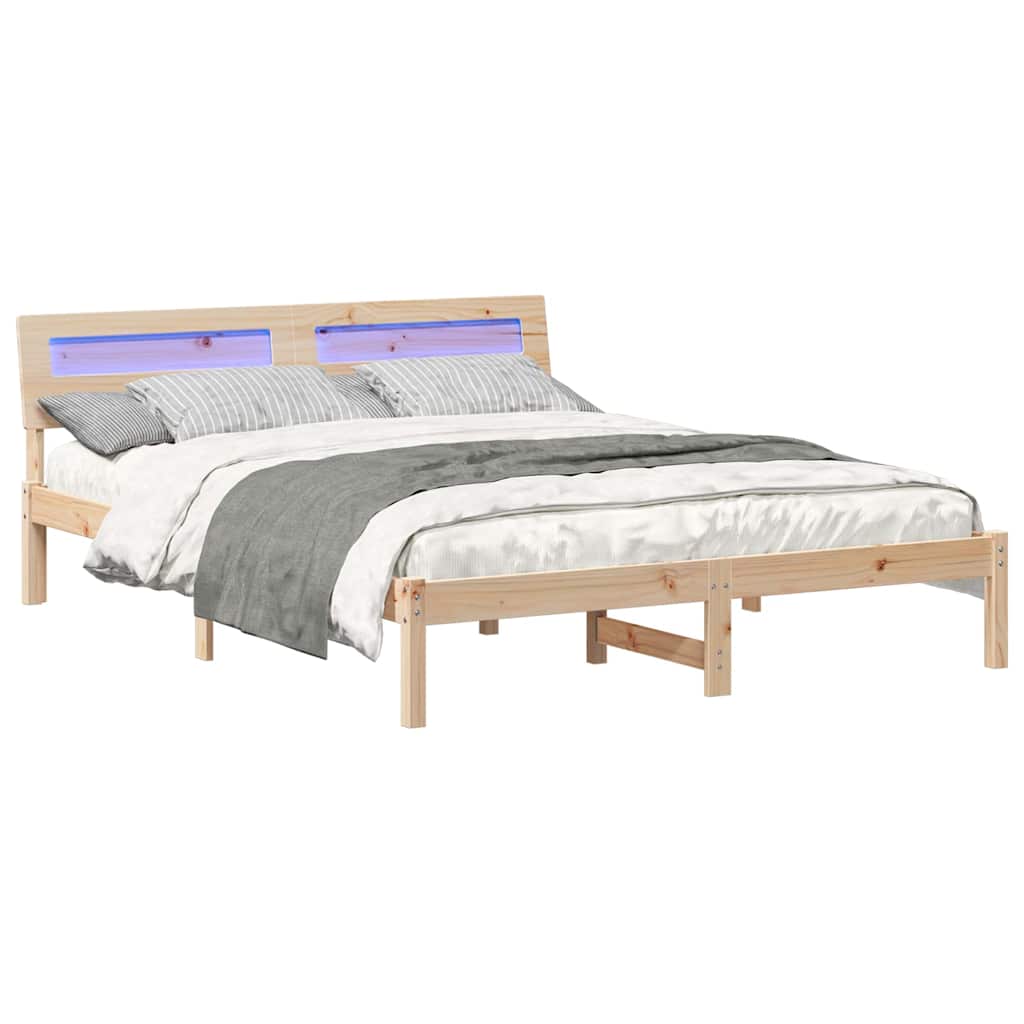 Estrutura da cama com cabeceira castanho 150 x 200 cm