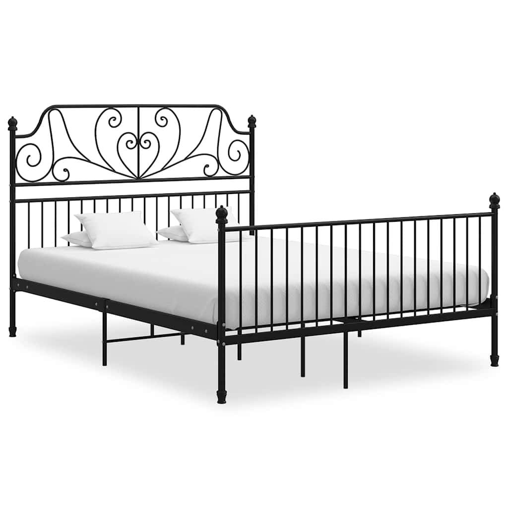 Estrutura de cama 160x200 cm metal preto