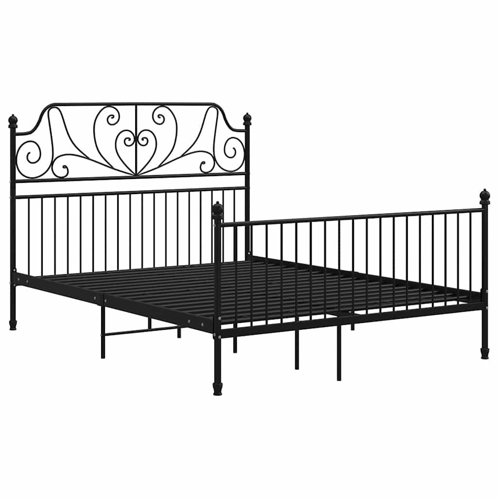 Estrutura de cama 160x200 cm metal preto