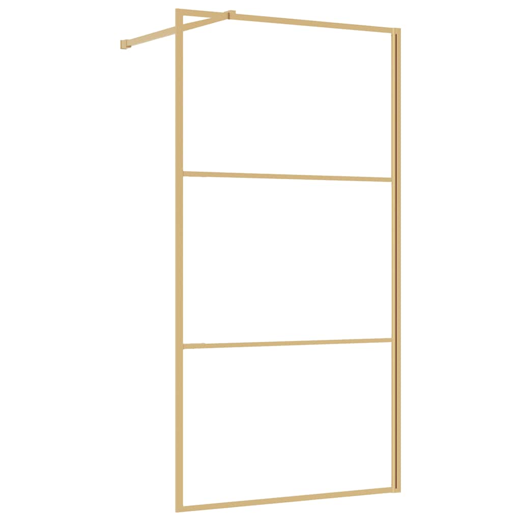 Divisória de chuveiro 100x195 cm vidro transparente esg dourado