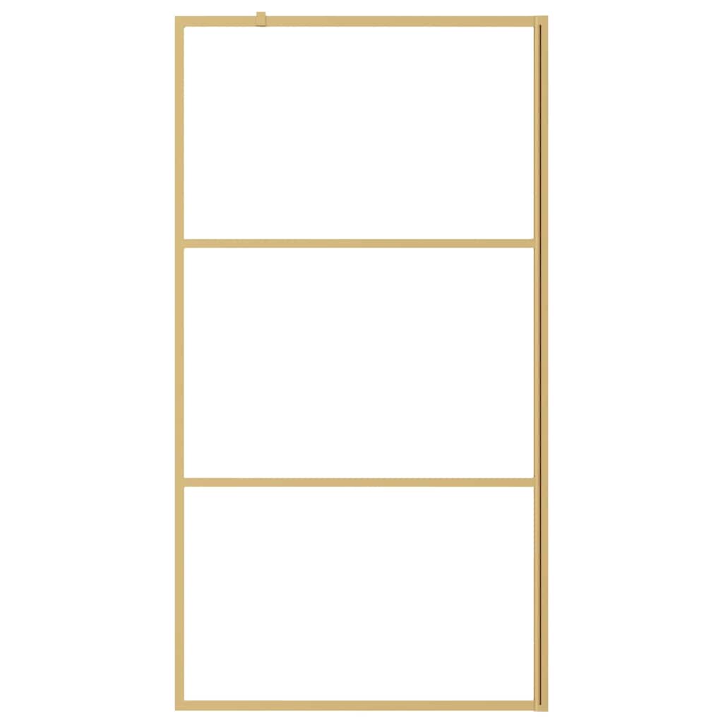 Divisória de chuveiro 100x195 cm vidro transparente esg dourado