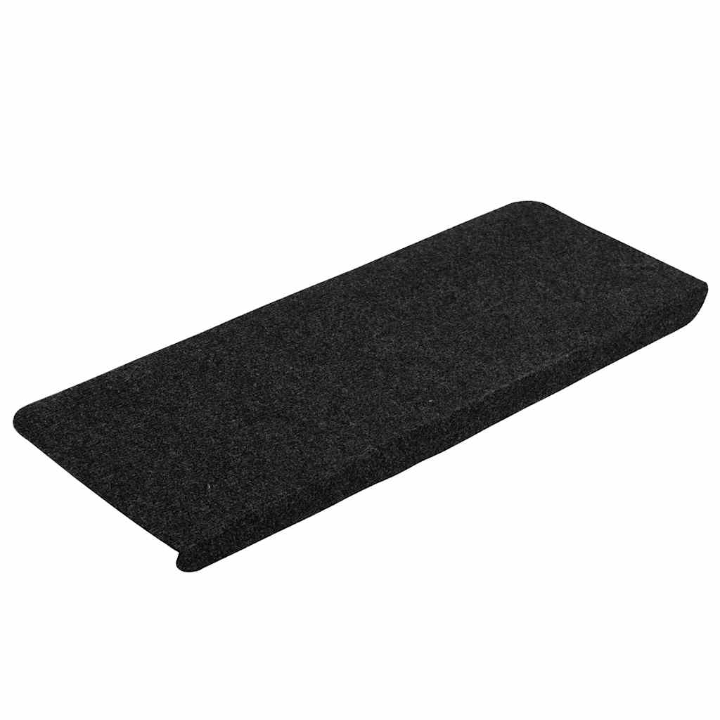 Tapetes de escada autoadesivos 15 pcs 65x24,5x3,5 cm preto