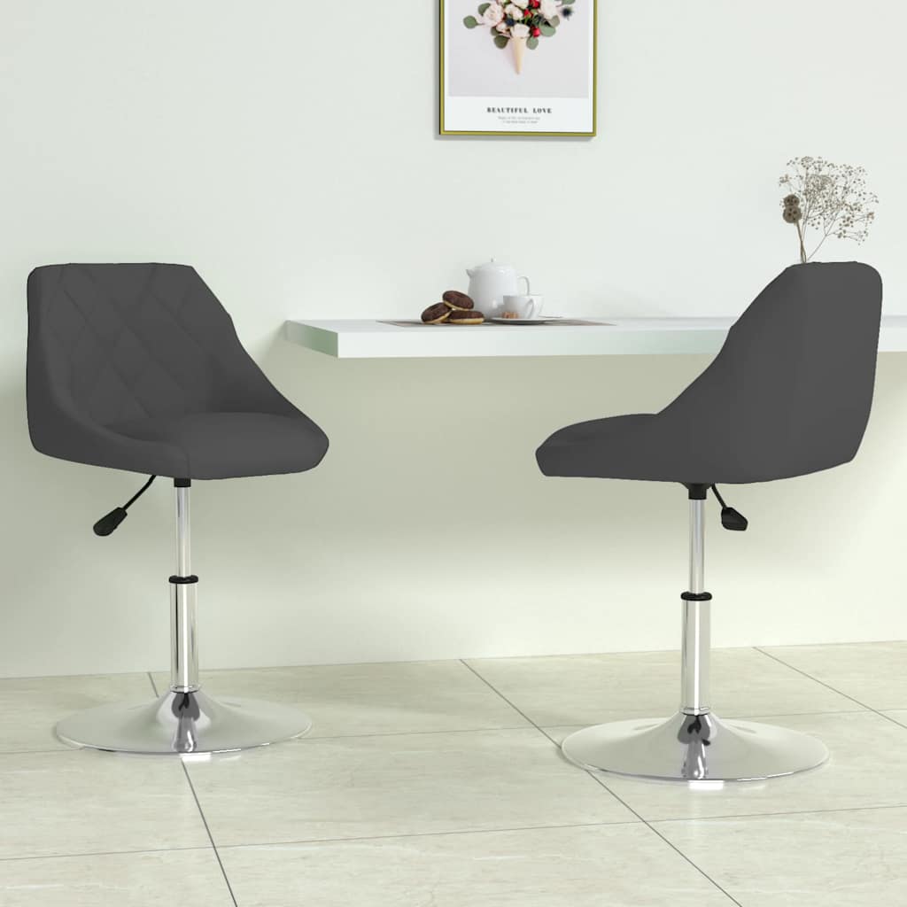 Cadeiras de jantar giratórias 2 pcs veludo preto
