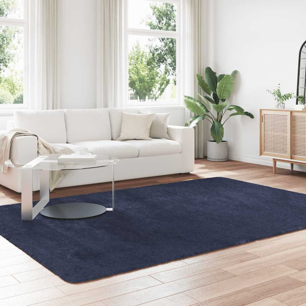 Tapete shaggy de pelo alto navarra 200x290 cm azul-marinho