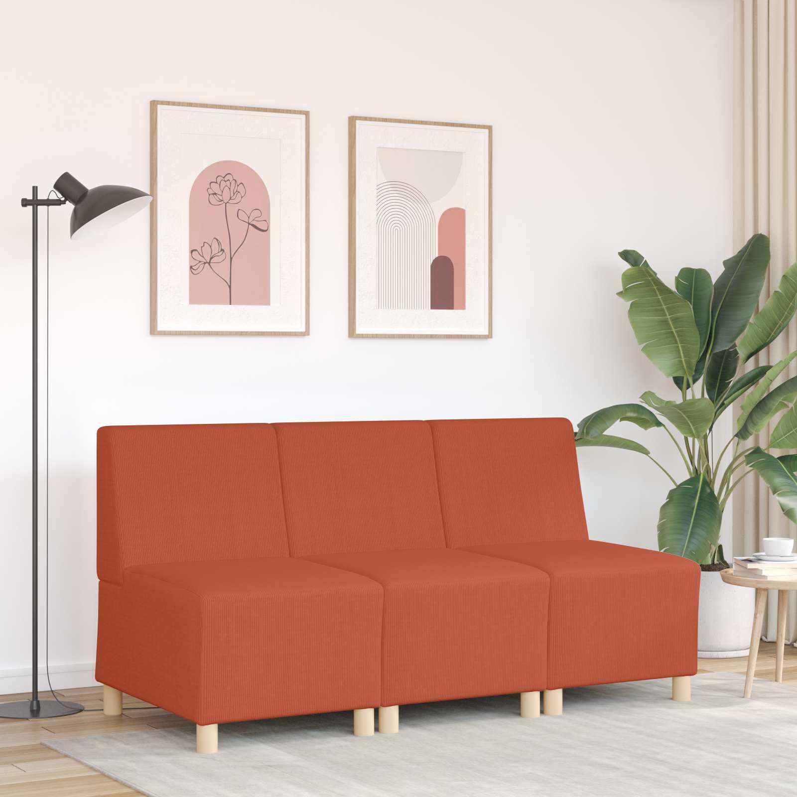 Unidade de sofá modular sem braços laranja 55 x 74 x 82 cm
