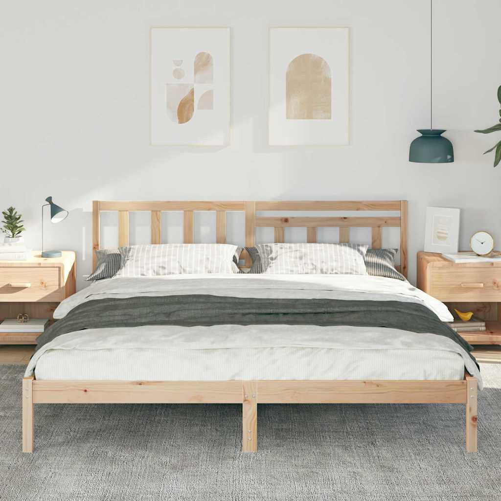 Estrutura da cama com cabeceira castanho 180 x 200 cm