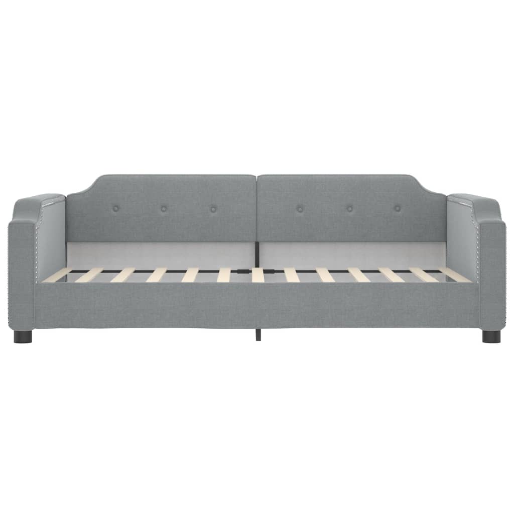 Sofá-cama com colchão 100x200 cm tecido cinzento-claro
