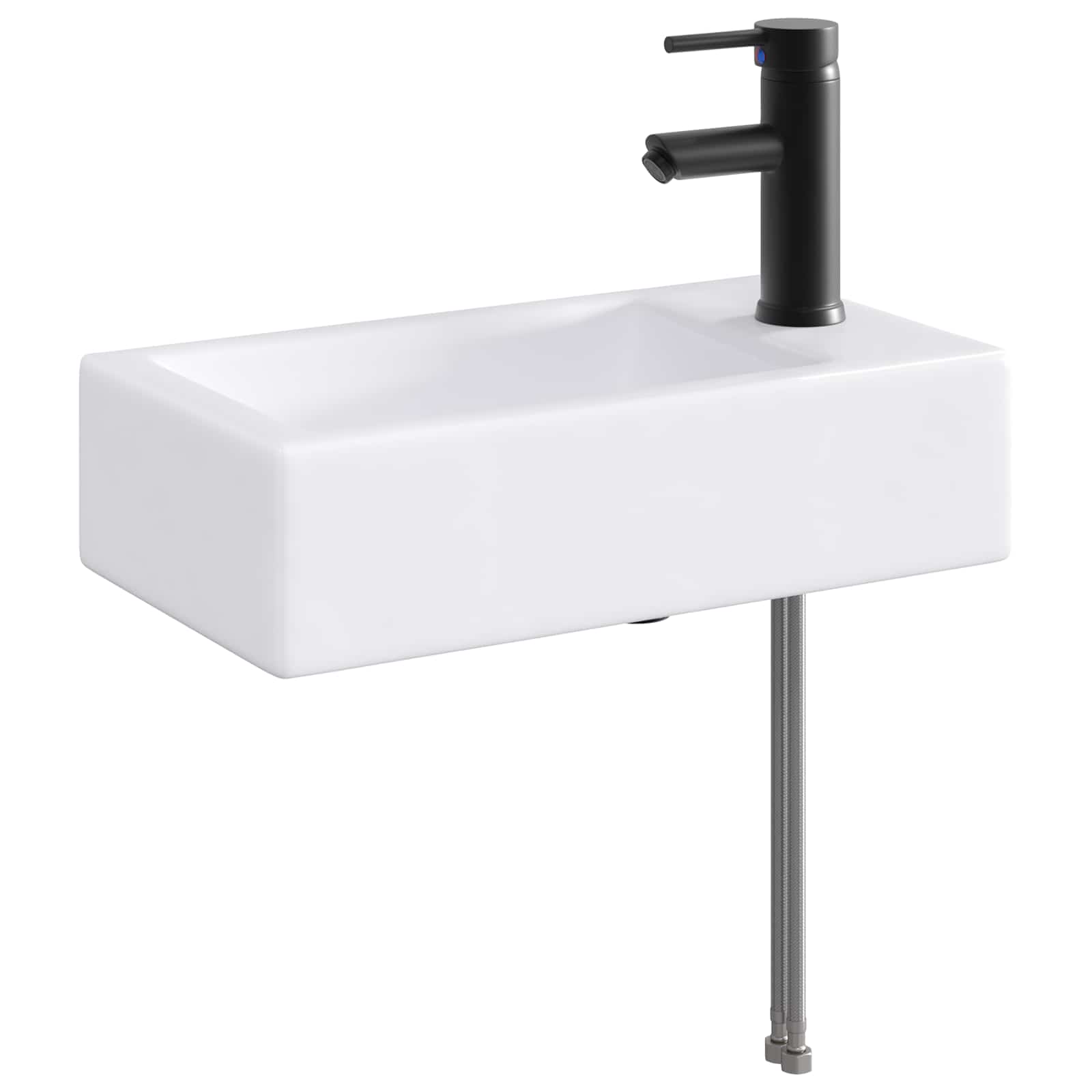 Cubículo de banheiro preto fosco 45,5 x 25,5 x 13 cm metal