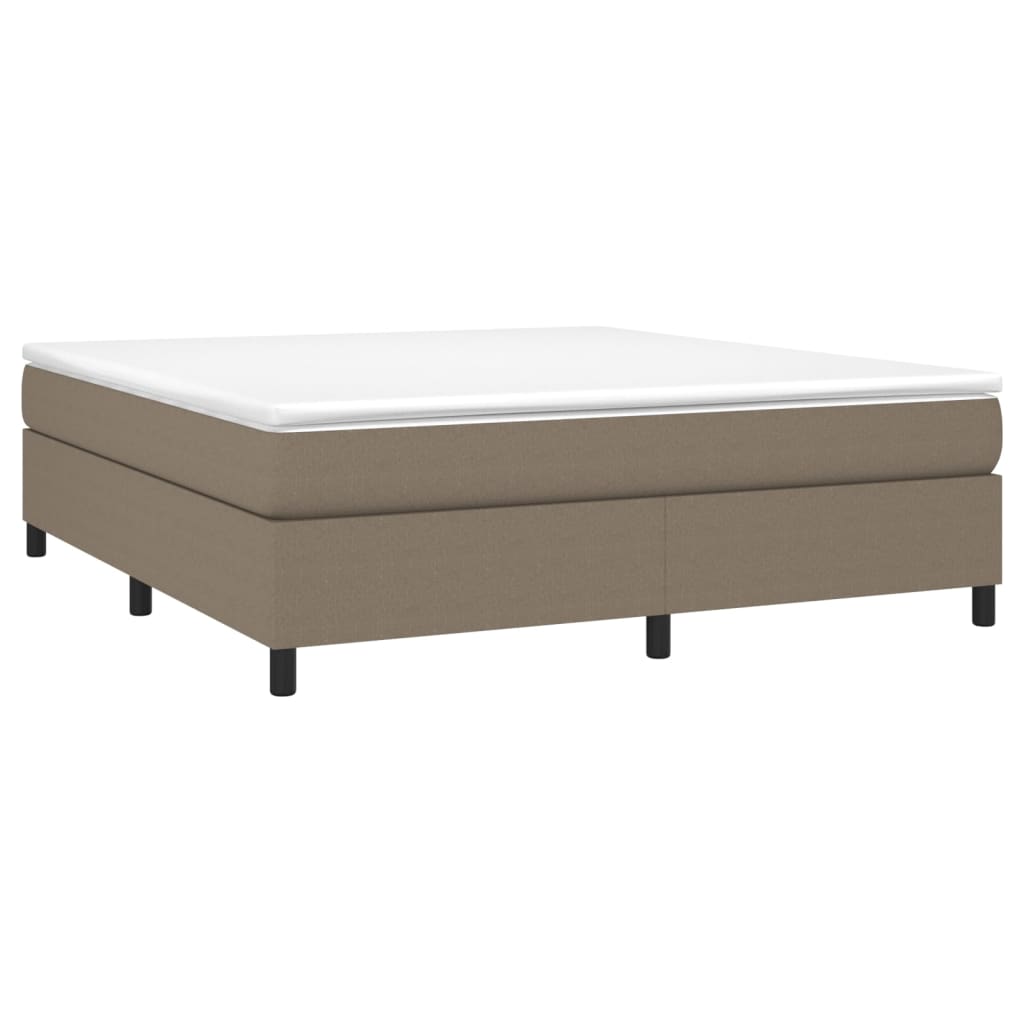 Estrutura de cama com molas 160x200 cm tecido castanho-acinzentado