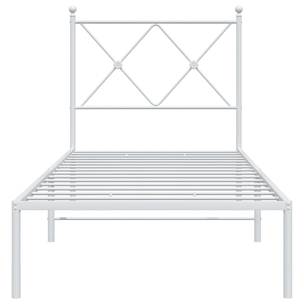 Estrutura de cama com cabeceira 80x200 cm metal branco