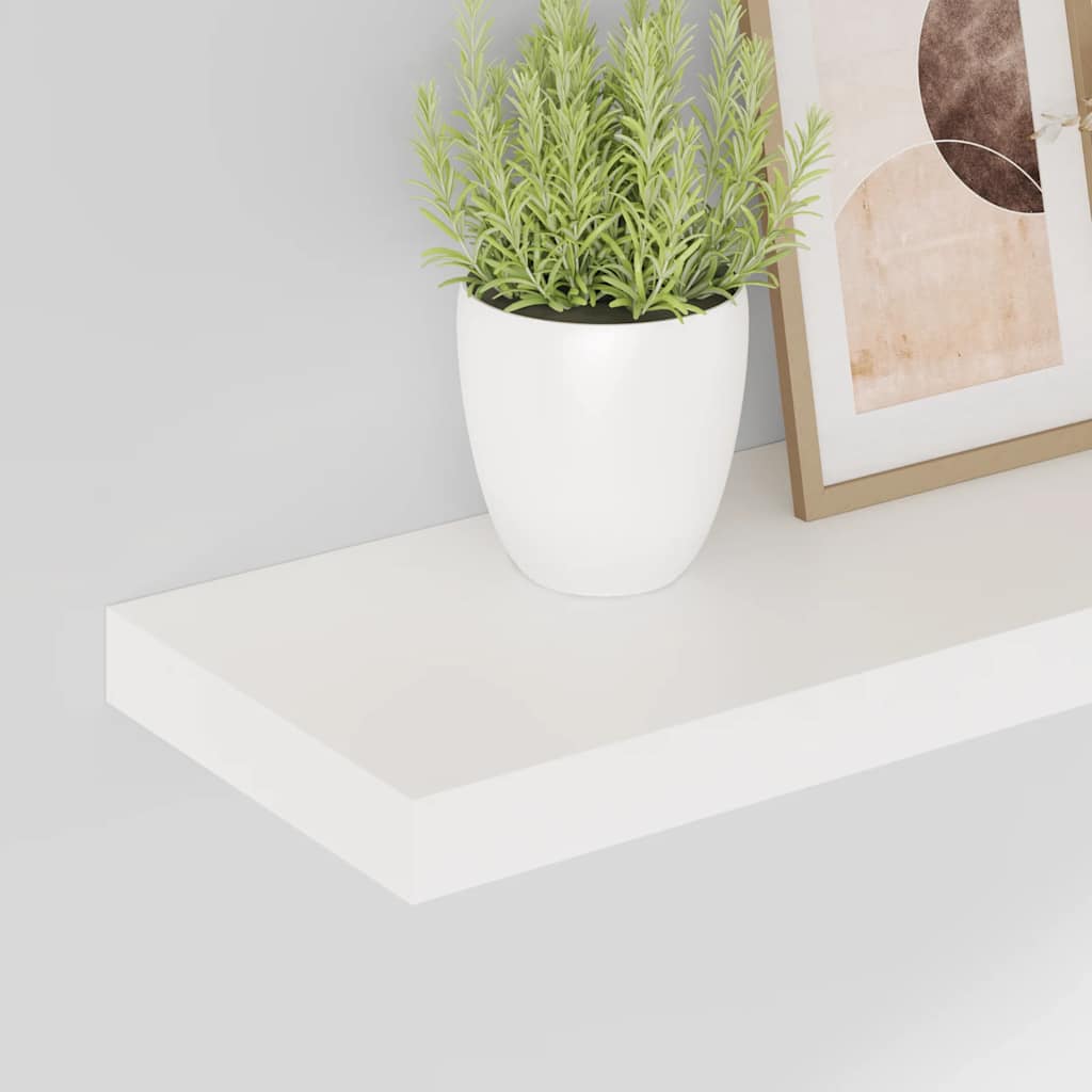 Prateleiras de parede suspensas 2 pcs 60x23,5x3,8cm MDF branco