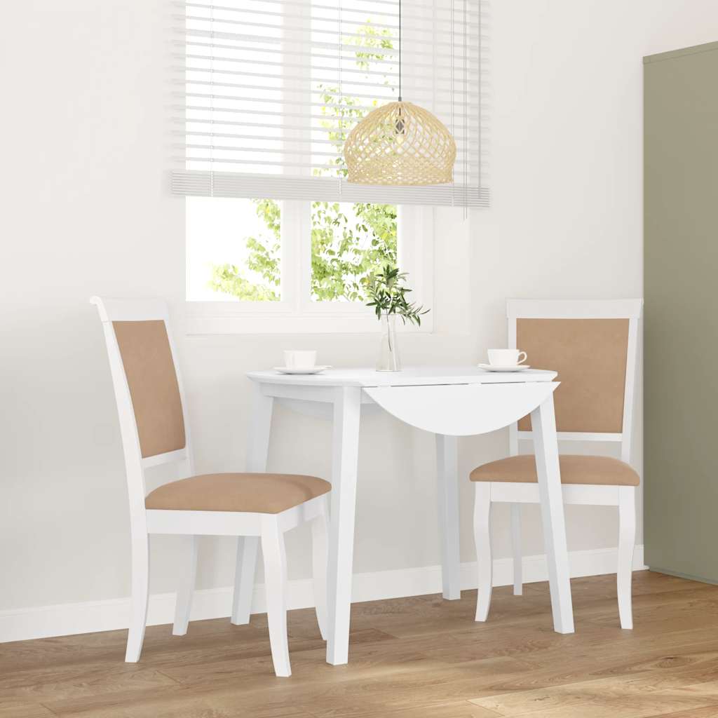 Cadeiras de jantar com almofadões 2 pcs madeira maciça branco
