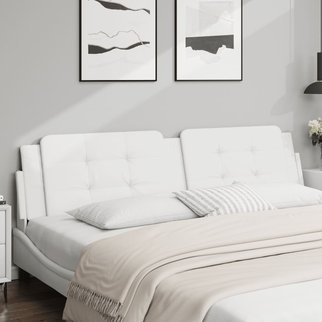 Almofadão de cabeceira zadar 200 cm couro artificial branco