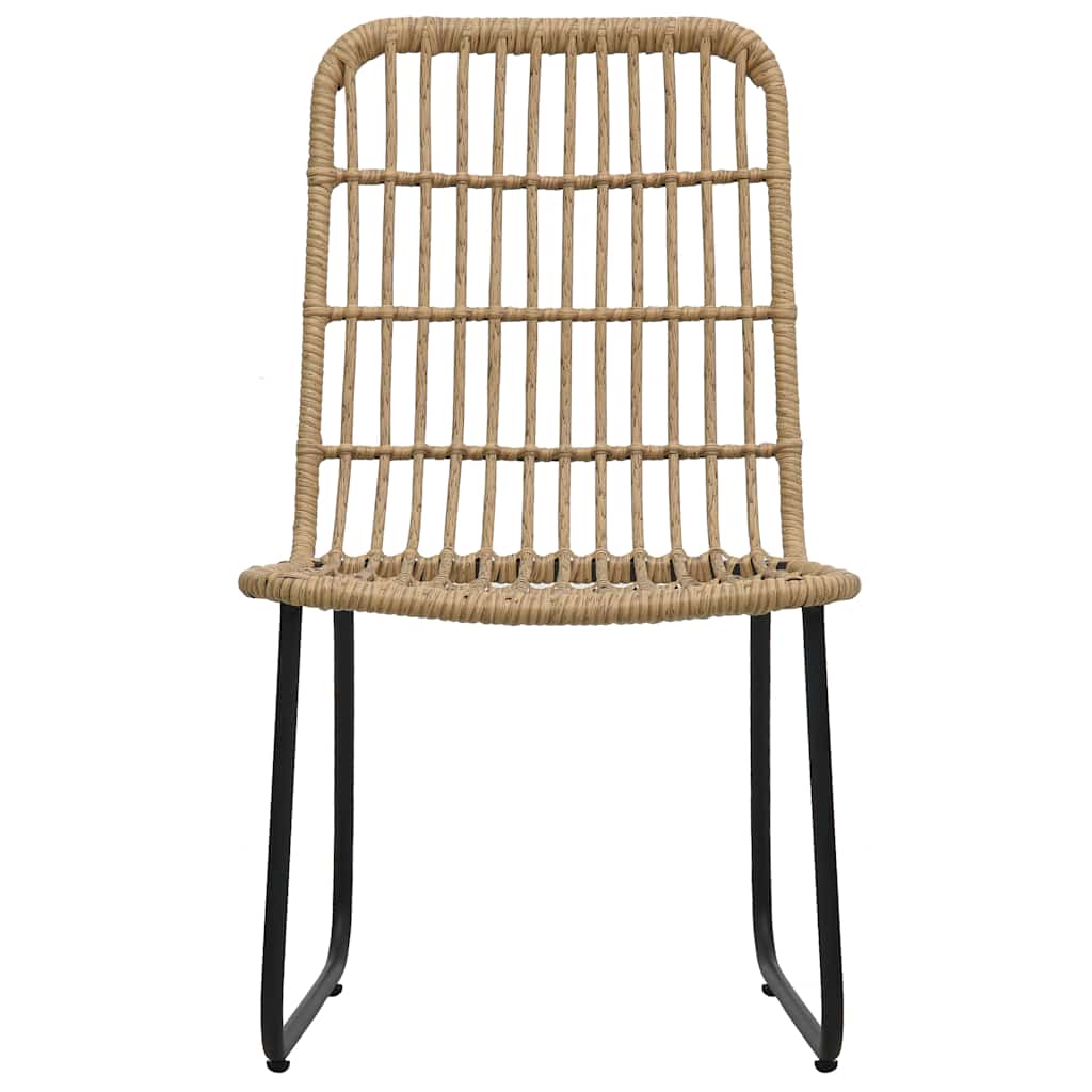 3 Pcs conjunto de jantar para jardim vime PE e vidro