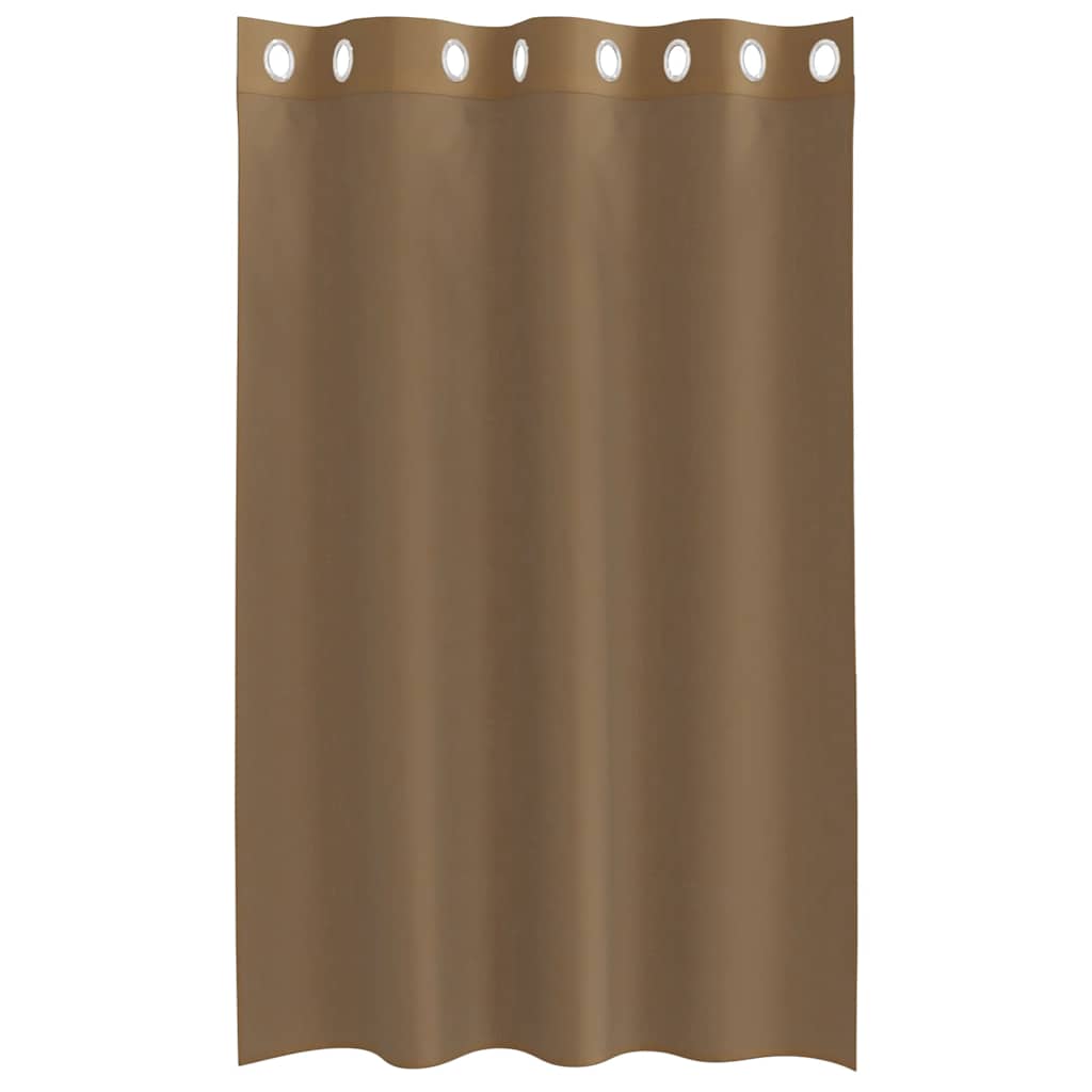Cortinas de voile com ilhós 2 pcs castanho-claro
