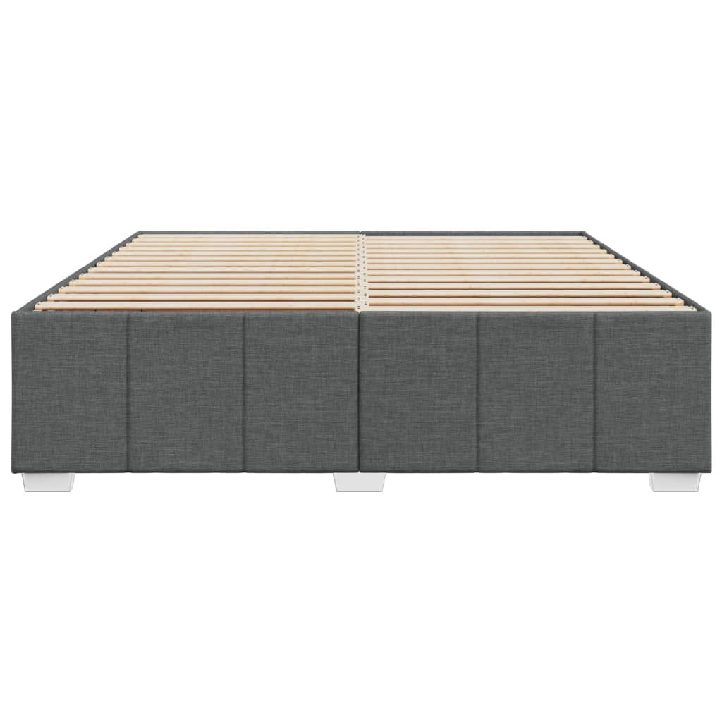 Estrutura de cama sem colchão 180x200 cm tecido cinzento-escuro
