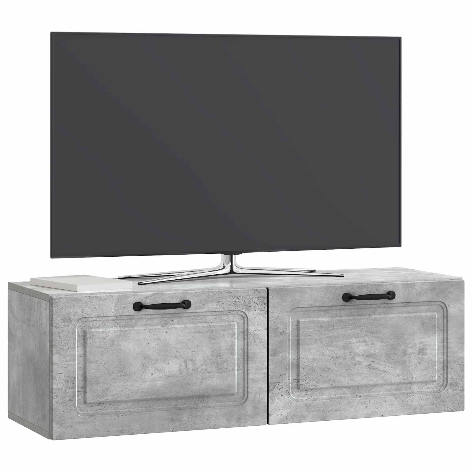 Gabinete de TV de parede cinzento cimento 98 x 31 x 30 cm