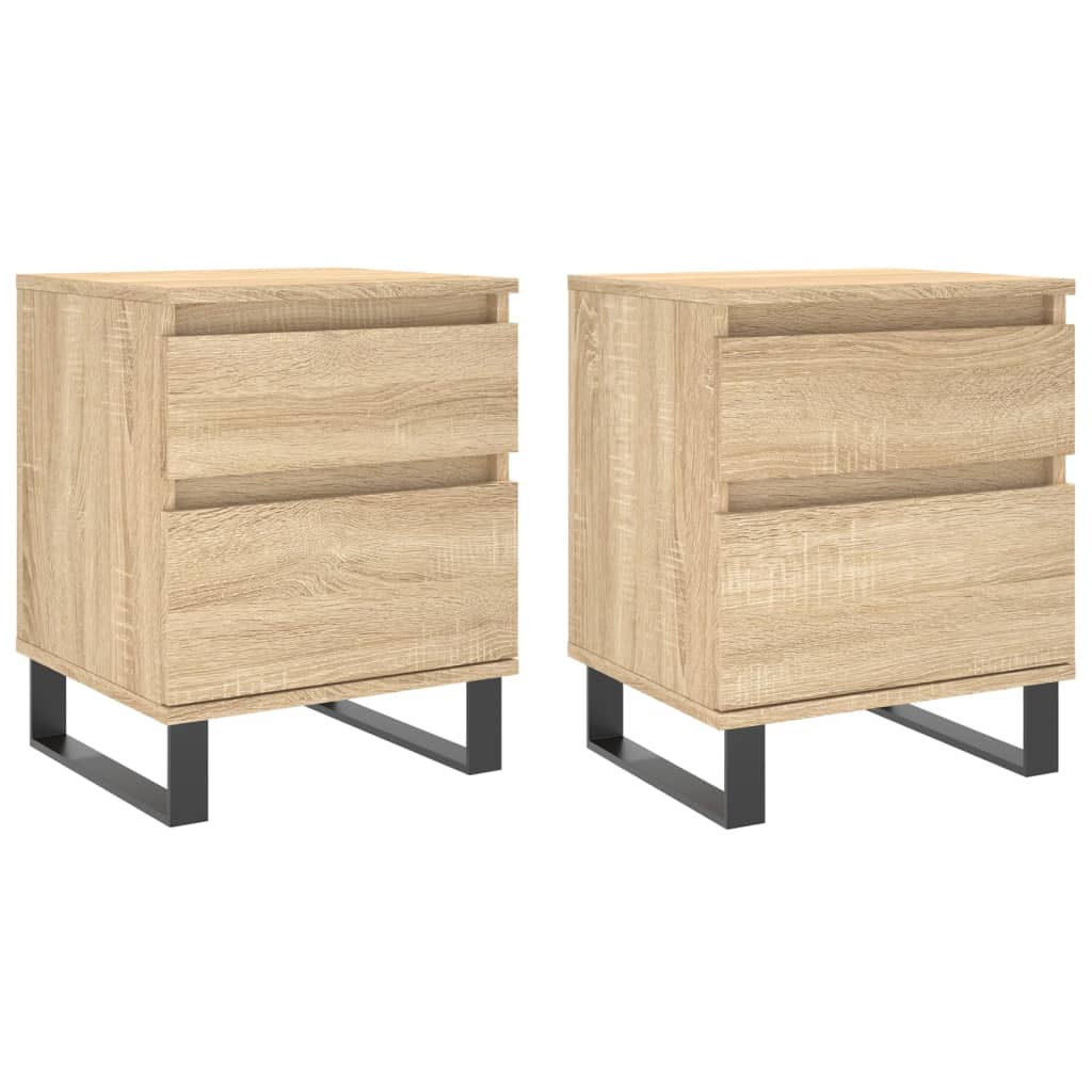 Mesas de cabeceira 2pcs derivados de madeira carvalho sonoma