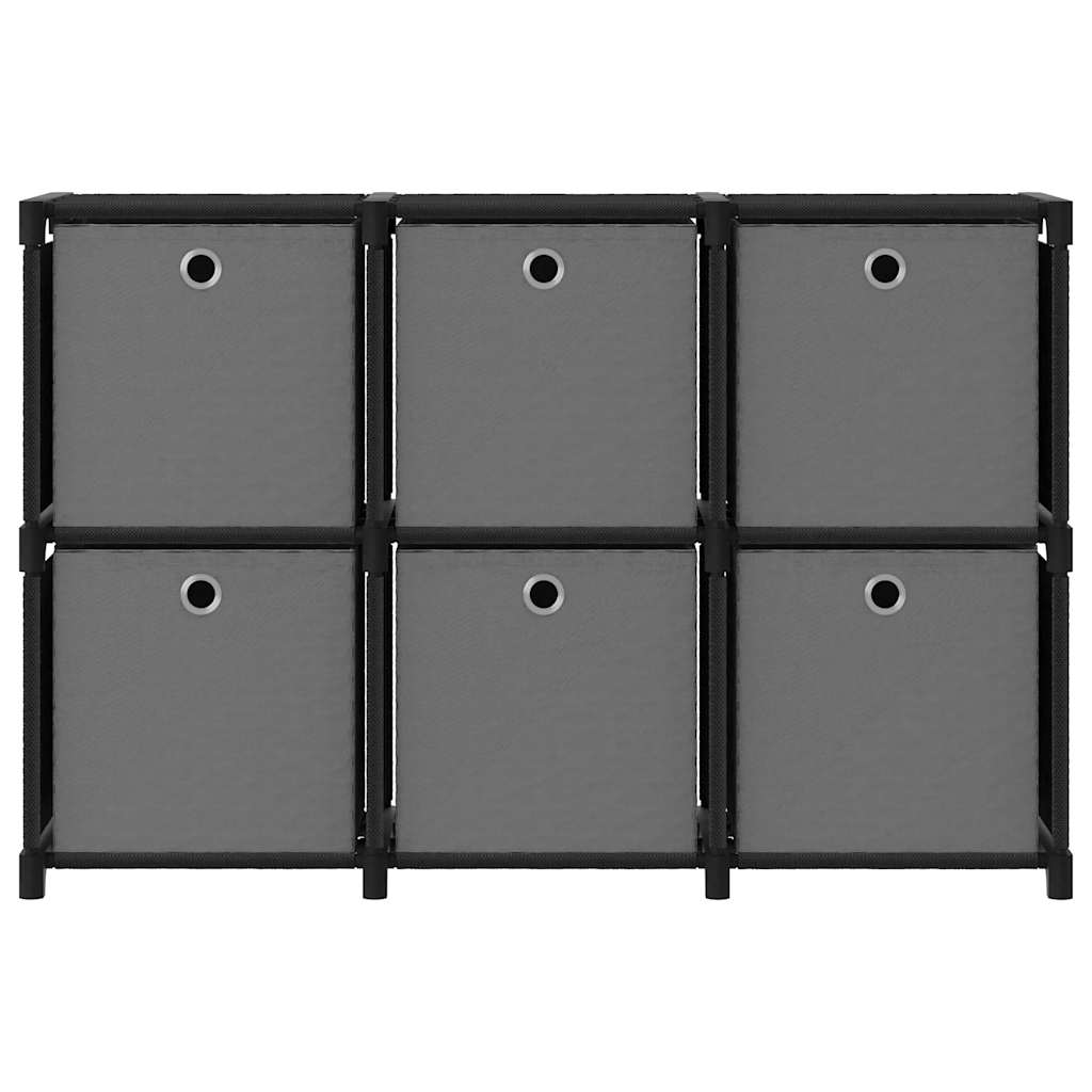 Unid. prateleiras 6 cubos c/ caixas 103x30x72,5cm tecido preto
