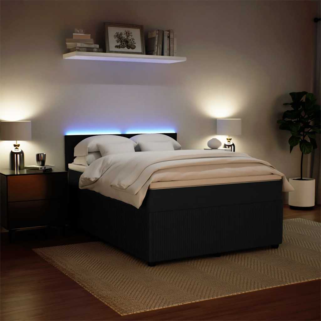 Cama com molas/colchão 140x200 cm veludo preto