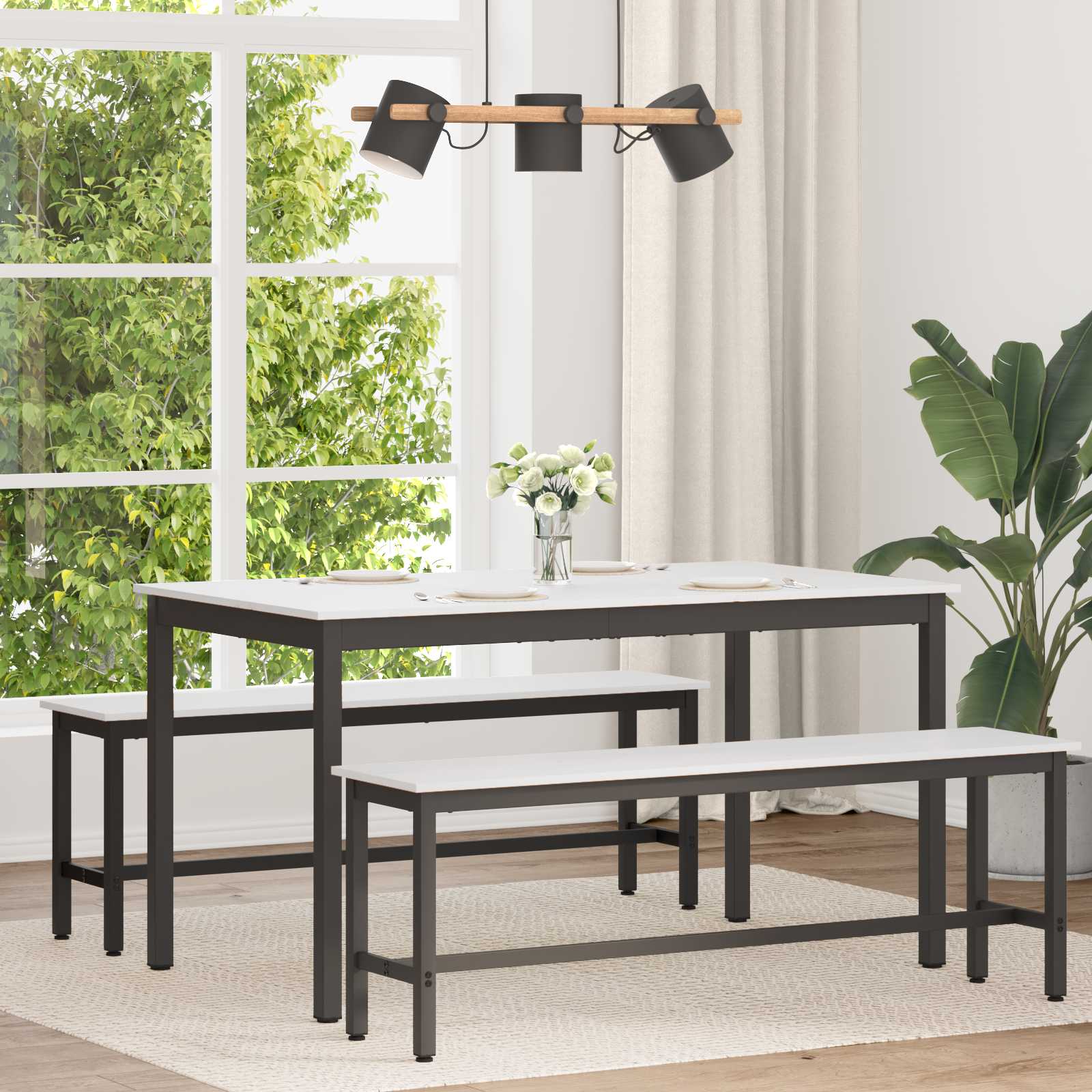 Mesa de jantar branco 140 x 80 x 75 cm