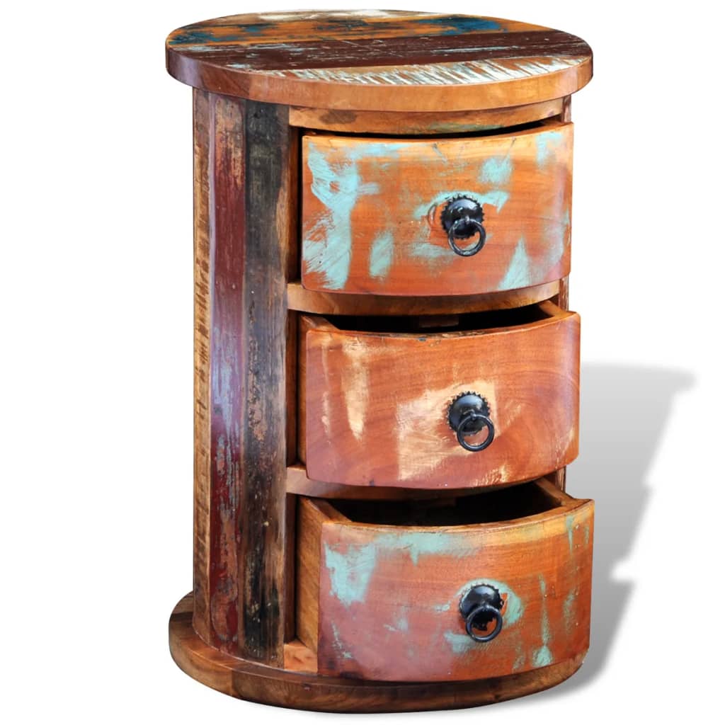 Armário com 3 gavetas madeira reciclada maciça