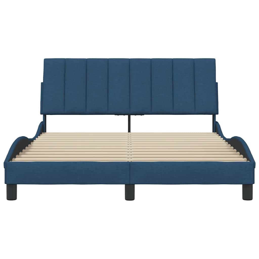 Estrutura de cama sem colchão hanko 140x190 cm tecido azul