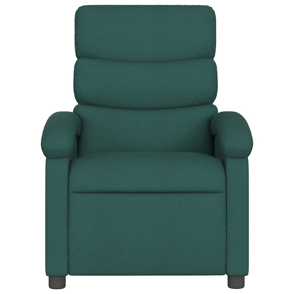 Poltrona de massagem reclinável em tecido verde escuro