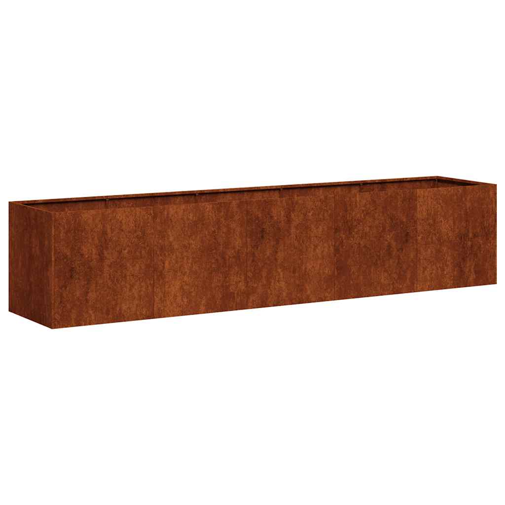 Floreira enferrujada 200x40x40 cm aço resistente