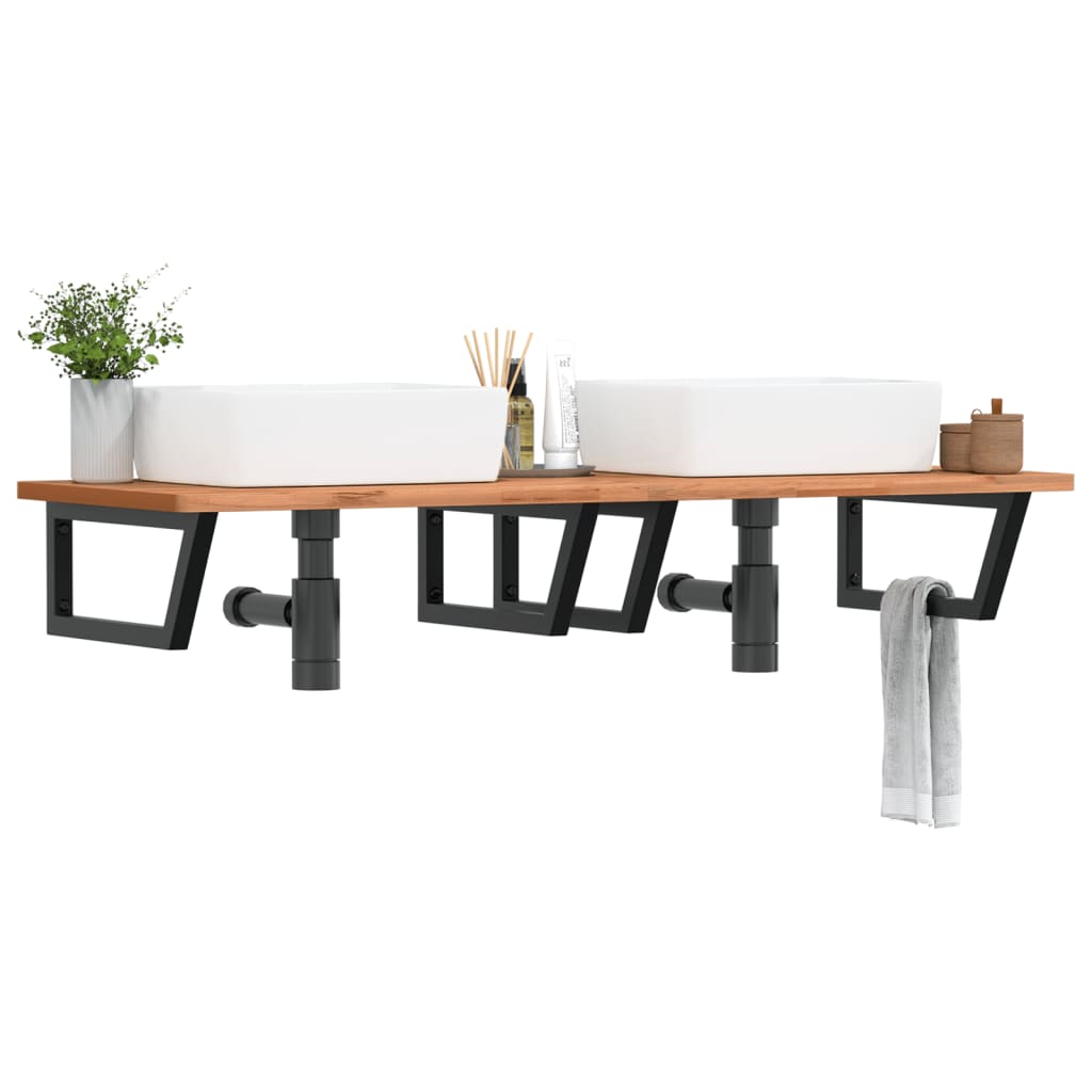 Suportes de prateleira p/ lavatório 2pcs aço trapezoidais preto