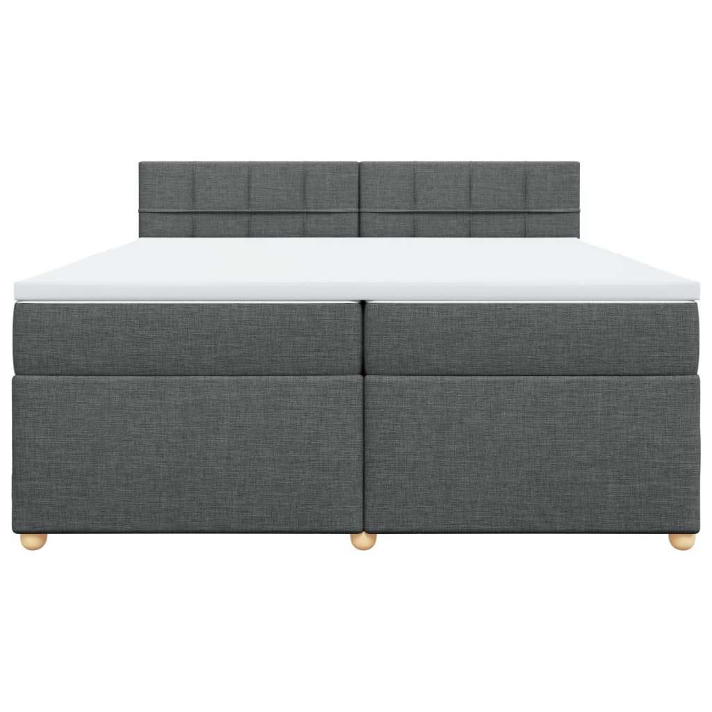 Cama com molas/colchão 200x200 cm tecido cinzento-escuro