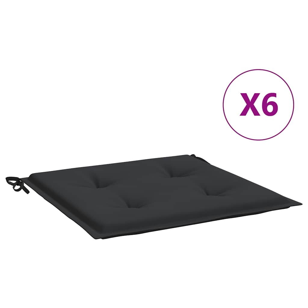 Almofadões p/ cadeiras jardim 6 pcs 40x40x4 cm oxford preto