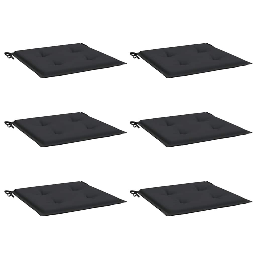 Almofadões p/ cadeiras jardim 6 pcs 40x40x4 cm oxford preto