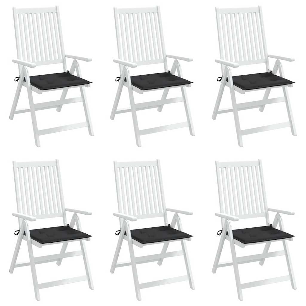 Almofadões p/ cadeiras jardim 6 pcs 40x40x4 cm oxford preto