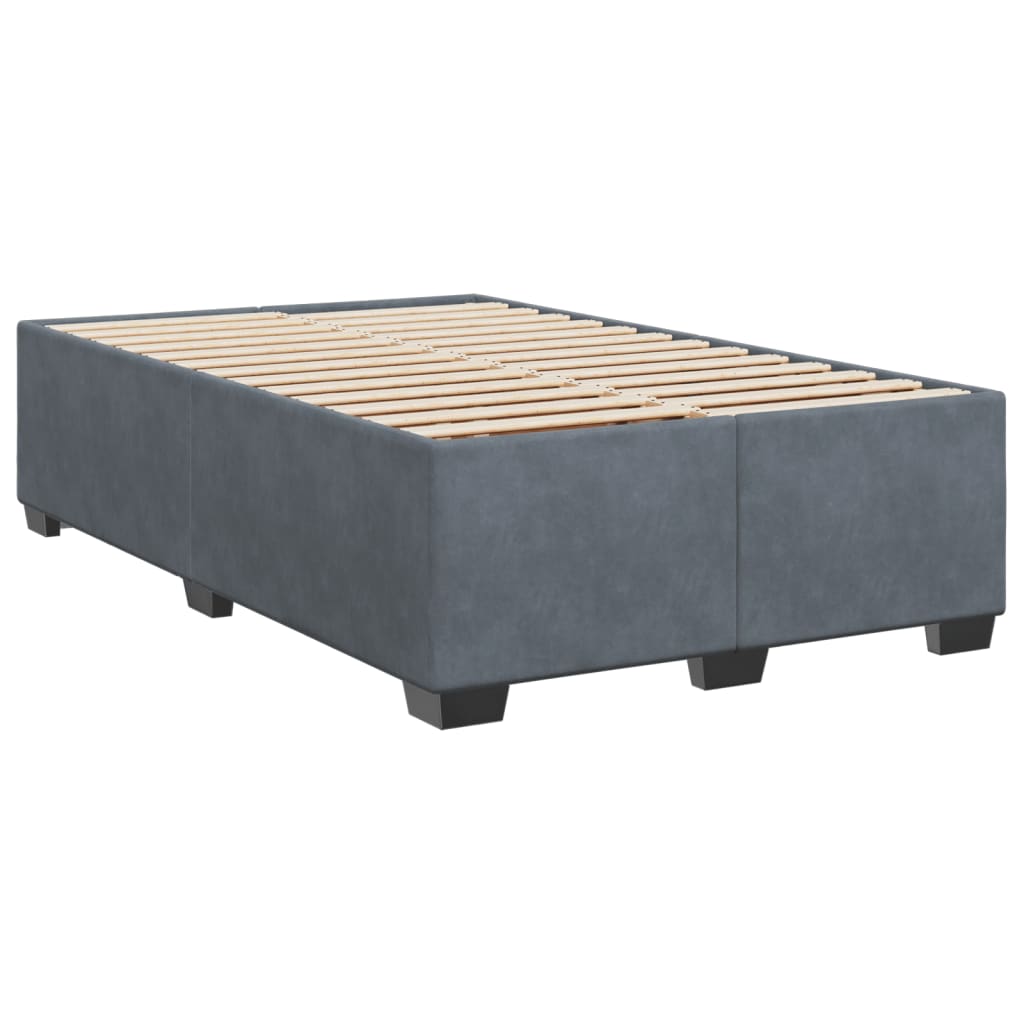 Estrutura de cama sem colchão 120x190 cm veludo cinza escuro