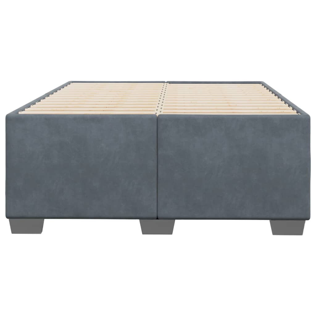 Estrutura de cama sem colchão 120x190 cm veludo cinza escuro